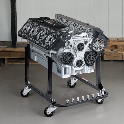 Stojan motoru 750 liber/340 kg, zvedací vozík s 4 kolečky, odolná ocel