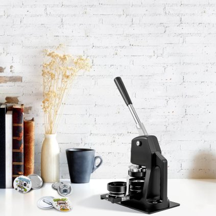 Stroj na výrobu knoflíků, sada na děrování odznaků různých velikostí 1+2,25 palce, lis na odznaky pro děti, DIY dárky, stroj na výrobu odznaků, potřeby na výrobu knoflíků s 500 ks dílů pro knoflíky a kruhovou řezačkou a kouzelnou knihou