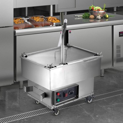 Mobilní filtr do fritézy, objem olejové nádrže 18 l, systém filtrace oleje s rychlostí filtrace oleje 10 l/min, mobilní systém filtrace fritovacího oleje s otočnými kolečky, olejová hadice pro restaurace a burgerárny