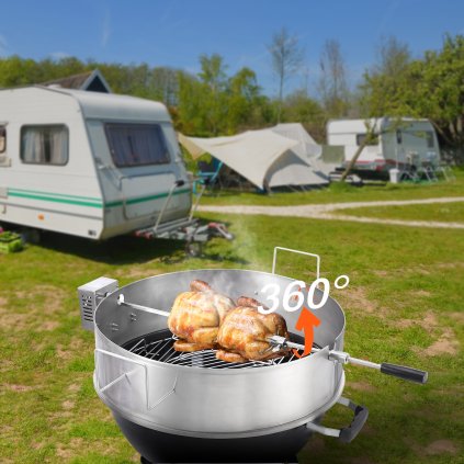 Sada kroužků na rožeň BBQ pro grily na dřevěné uhlí 22" Kettle z nerezové oceli