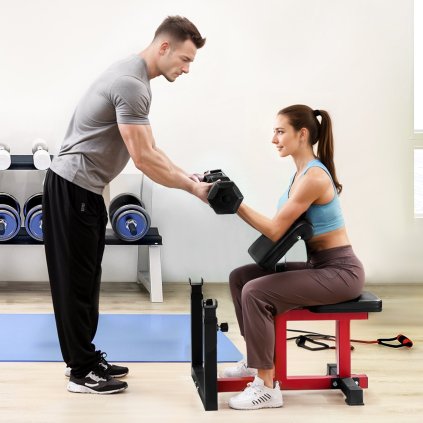 Nastavitelná lavice na biceps a posilovací stroj Preacher Curl Bench pro domácí posilovnu