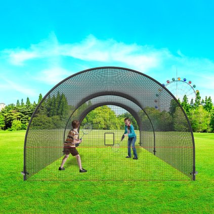 Klec na baseballové pálky, síť a rám na softballovou a baseballovou pálku, přenosná cvičná síť s přepravní taškou, odolná uzavřená nadhazovací klec, pro trénink pálkování na zahradě, 22 stop