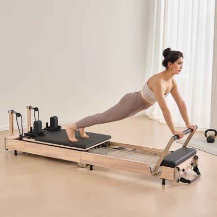 Skládací dřevěný stroj na pilates reformer, vybavení domácí posilovny