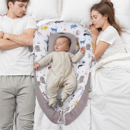 Dětské lehátko, lehátko do dětské postýlky, 100% bavlna, s opěrkou hlavy