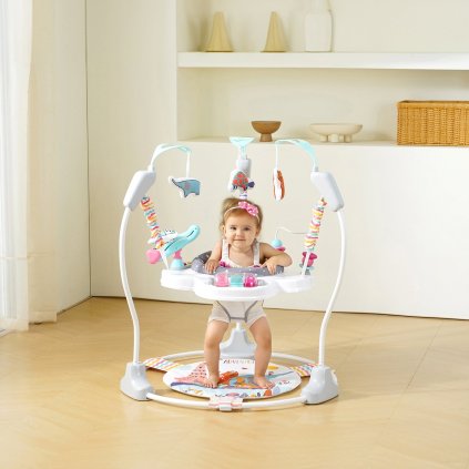 Dětské houpací centrum s aktivitami, skákací rákosí, Jumperoo s hračkami, hudbou a světly