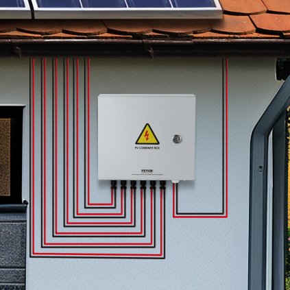 Solární FV sběrná krabice 6 stringů 10A pro solární panely, ocelové pouzdro, IP65
