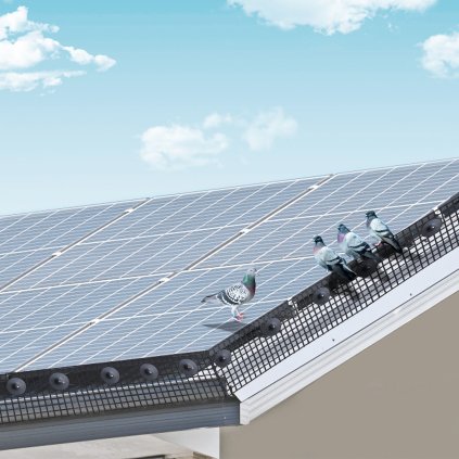 Ochrana proti ptákům na solární panel 20 x 3048 cm, sada rolí ochrany proti hmyzu se 100 ks hliníkových spojovacích prvků, ochrana solárního panelu s nerezovým PVC povlakem, drátěné pletivo o průměru 12,7 mm