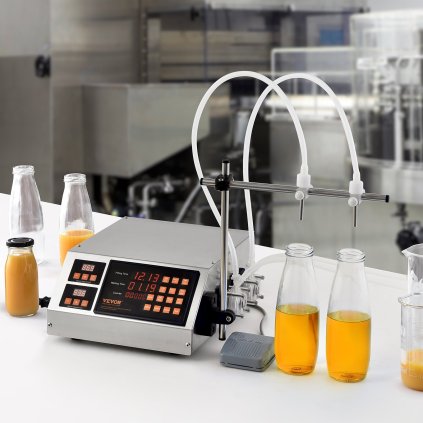Plnicí stroj na tekutiny, plnicí kapacita 5-650 ml, automatický plnicí stroj na lahve, peristaltické čerpadlo s digitálním ovládáním pro mléko, vodu, víno, nápoje, sójovou omáčku (dvojitá tryska)