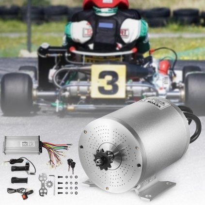 Elektrický bezkartáčový stejnosměrný motor 48V 2000W bezkartáčový elektromotor 4300 ot./min. vysokorychlostní motor s 34A regulátorem a rukojetí plynu pro motokáru, čtyřkolku, elektrický skútr, motocykl, motor se středním pohonem, DIY díl