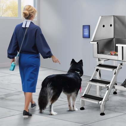 Koupací stanice pro psy 864 mm s rampou, profesionální nerezová vana na stříhání psů s úložným prostorem, kohoutkem, bohatým příslušenstvím, vana pro psy pro velké, střední a malé domácí mazlíčky, mycí dřez pro domácnost (levý)