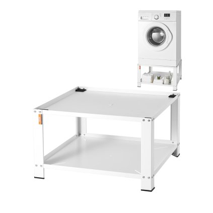 Podstavec na prádlo s úložnou policí, 711D x 711Š x 406V mm, univerzální podstavec pro pračku a sušičku s nosností 299 kg, odolný ocelový multifunkční podstavec pro pračku