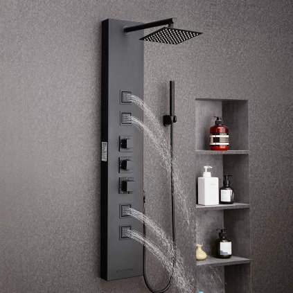 Sprchový panel Tower System Nerezový sloup Dešťová hlavice Masážní tryska