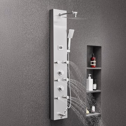 Sprchový panel Tower System Nerezový sloup Dešťová hlavice Masážní tryska