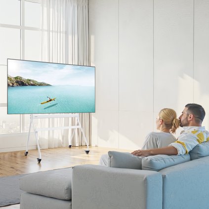 Pojízdný televizní stojan, mobilní televizní vozík, nosnost až 198 liber pro obrazovky s úhlopříčkou 35-100 palců