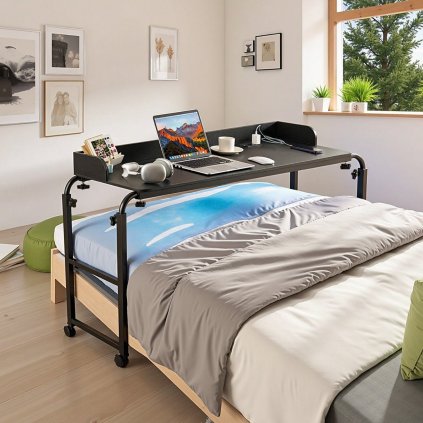 Nadložní stůl, mobilní postel, boční stůl, 4 kolečka (2 s brzdami) a zásuvka