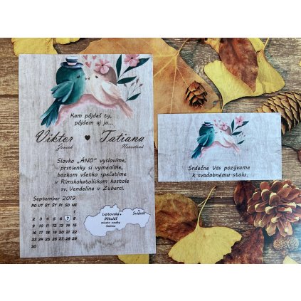 Svadobné oznámenie 3 Vtáčiky