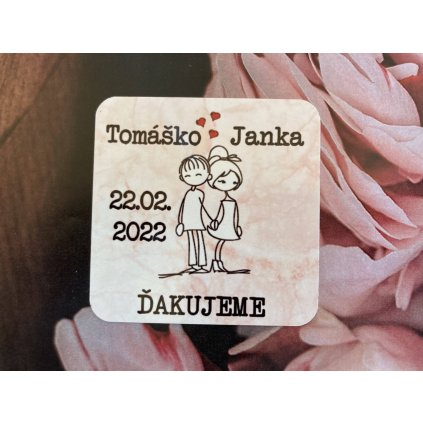 Svadobná  magnetka farebná 38