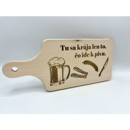 Drevený lopárik „Tu sa krája len to, čo ide k pivu“