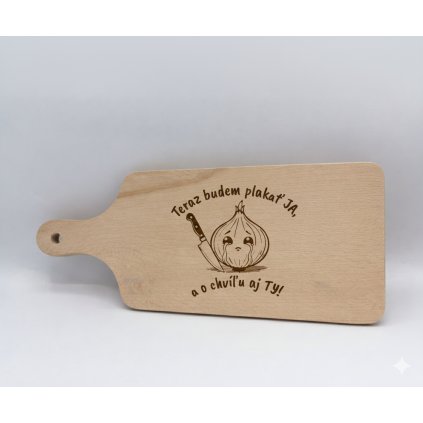 Drevený lopárik na krájanie "cibuľa"