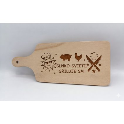 Drevený lopárik na krájanie "grilovačka"
