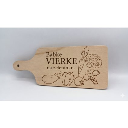 Drevený lopárik na krájanie "Na zeleninku"  personalizovaná drevená doska s gravírovaním