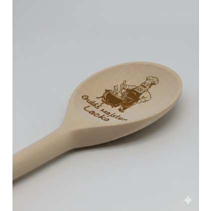 Drevená gravírovaná vareška Guláš majster