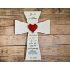 Drevený krížik na svadbu v bielej farbe  Drevený krížik na svadbu v bielej farbe