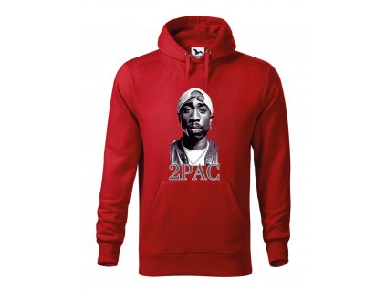 panska-mikina-s-kapuci-a-klokankovou-kapsou-uni-mikina-s-kapuci-mikina-s-potiskem-2-pac-raper-tupac-perfektni-darek-old-school-rap-malfini-adler-65%-bavlna-35%-polyester-cervena