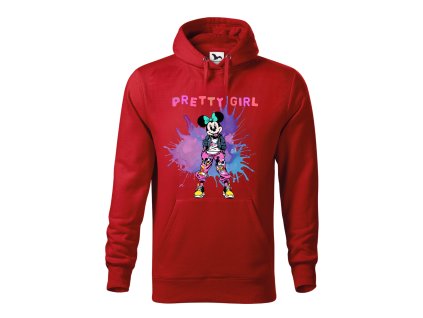 damska-mikina-s-kapuci-a-klokankovou-kapsou-unisex-mikina-s-kapuci-damska-mikina-s-potiskem-minnie-mouse-disney-pretty-girl-malfini-adler-65%-bavlna-35%-polyester-cervena