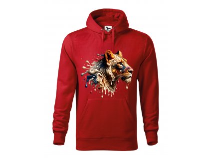 damska-mikina-s-kapuci-a-klokankovou-kapsou-unisex-mikina-s-kapuci-damska-mikina-s-potiskem-lvice-lev-priroda-malfini-adler-65%-bavlna-35%-polyester-cervena