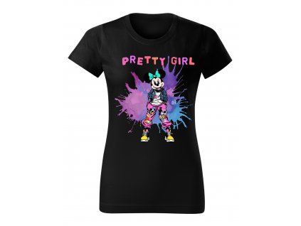 damske-tricko-s-potiskem-minnie-mouse-pretty-girl-disney-originalni-damske-tricko-s-potiskem-bavlnene-tricko-skvely-darek-pro-manzelku-malfini-adler-100%-bavlna-cerne