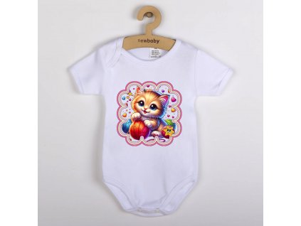 originalni-bavlnene-kojenecke-body-s-kratkym-rukavem-kojenecke-body-s-potiskem-kocky-roztomila-kocicka-s-klubickem-new-baby-100%-bavlna-