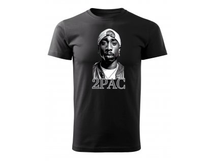 panske-bavlnene-tricko-s-kratkym-rukavem-panske-tricko-s-potiskem-2-pac-tupac-panske-tricko-s-potiskem-rapera-darek-pro-pritele-darek-pro-tatku-darek-pro-manzela-rapgod-rapwolrd-malfini-adler-100%-bavlna-cerne
