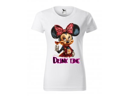 damske-bavlnene-tricko-s-potiskem-minnie-mouse-drink-time-cas-na-vino-party-time-malfini-adler-100%-bavlna-bile