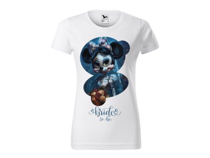 damske-tricko-s-potiskem-minnie-mouse-mrtva-nevesta-minnie-jako-nevesta-originalni-tricko-s-potiskem-minnie-disney-damske-tricko-minnie-mouse-malfini-adler-100%-bavlna-bile