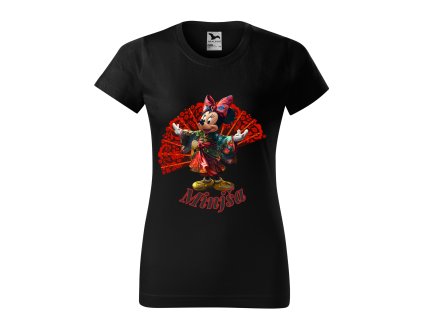 damske-bavlnene-tricko-s-potiskem-minnie-mouse-damske-tricko-s-minnie-minnie-jako-gejsa-cinska-minnie-originalni-tricko-s-minnie-mouse-mickey-mouse-malfini-adler-disney-100%-bavlna-cerne