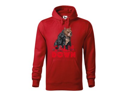 panska-mikina-s-kapuci-a-klokankovou-kapsou-s-potiskem-american-bully-calm-down-panska-mikina-amstaff-mikina-pro-chlapa-malfini-adler-65%-bavlna-35%-polyester-cervena