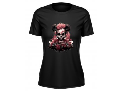 Damske-Tricko-s-kratkym-rukavem-tricko-pro-zeny-tricko-pro-divky-Dead-Minnie-mouse-disney-cerne-100%-bavlna-triko-s-potiskem