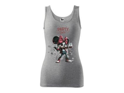 damske-bavlnene-tilko-s-potiskem-minnie-mouse-party-time-mickey-mouse-disney-damske-tilko-s-vtipnym-potiskem-minnie-mouse-malfini-adler-100%-bavlna-sede