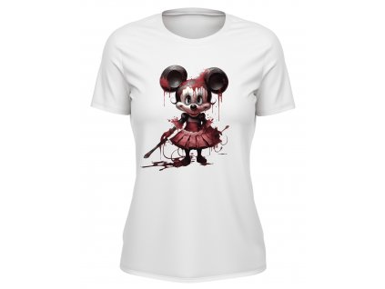 Damske-Tricko-s-kratkym-rukavem-tricko-pro-zeny-tricko-pro-divky-malfini-adler-Crazy-Minnie-bile-100%-bavlna-triko-s-potiskem