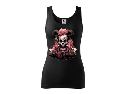 damske-bavlnene-tilko-s-potiskem-minnie-mouse-mickey-mouse-disney-dead-minnie-damske-tilko-s-originalnim-potiskem-minnie-malfini-adler-100%-bavlna-matove-cerne