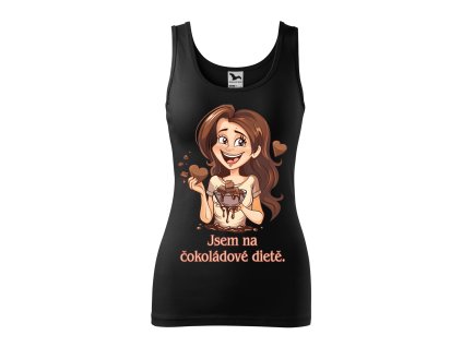 damske-bavlnene-tilko-s-originalnim-vtipnym-potiskem-jsem-nacokoladove-diete-seru-na-diety-mam-rada-cokoladu-potisk-pro-milovnice-cokolady-Malfini-adler-100%-bavlna-cerna