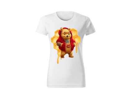 damske-bavlnene-tricko-s-potiskem-medvidek-pu-disney-potetovany-medvidek-pu-malfini-adler-100%-bavlna-bile
