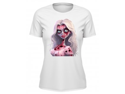 Damske-tricko-s-kratkym-rukavem-tricko-pro-zeny-tricko-pro-damy-zombie-girl-holka-nemrtva-origo-motivy-malfini-adler-100%-bavlna-bile-triko-s-potiskem-vtipne