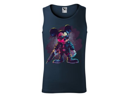 panske-bavlnene-tilko-s-potiskem-mickey-mouse-killer-terminator-disney-malfini-adler-100%-bavlna-modre-namorni-modra