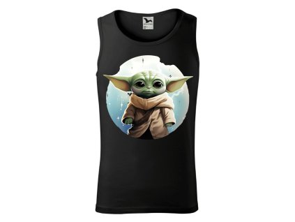 panske-bavlnene-tilko-s-potiskem-grogu-mandalorian-star-wars-star-trek-malfini-adler-100%-bavlna-cerne