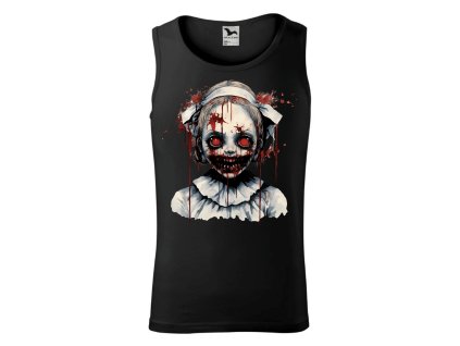 panske-bavlnene-tilko-s-potiskem-creepy-girl-hororova-holka-strasidelna-holka-malfini-adler-100%-bavlna-cerne