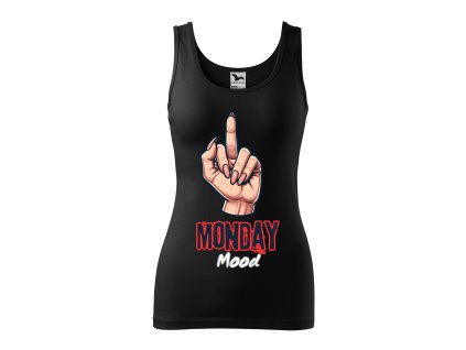 damske-bavlnene-tilko-s-potiskem-monday-mood-pro-odpurce-pondeli-nesnasim-pondeli-i-hate-monday-fucking-monday-malfini-adler-100%-bavlna-cerne