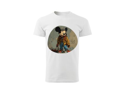panske-bavlnene-tricko-s-potiskem-mickey-mouse-minnie-mouse-disney-vandrak-mickey-malfini-adler-100%-bavlna-bile