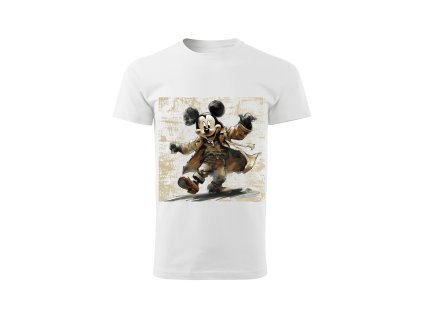 panske-bavlnene-tricko-s-potiskem-mickey-mouse-disney-retro-mickey-mouse-malfini-adler-100%-bavlna-bile